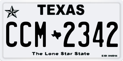 TX license plate CCM2342