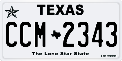 TX license plate CCM2343