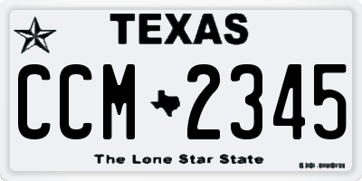 TX license plate CCM2345