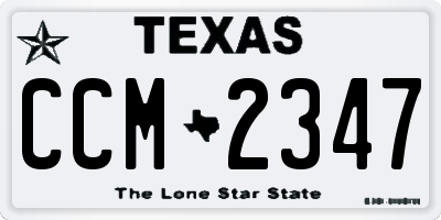 TX license plate CCM2347