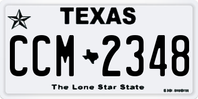 TX license plate CCM2348