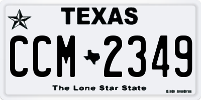 TX license plate CCM2349