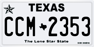 TX license plate CCM2353