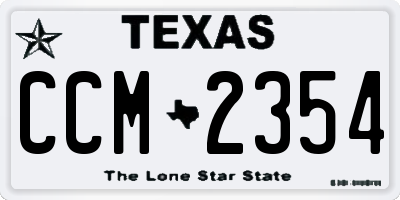 TX license plate CCM2354
