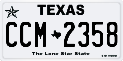 TX license plate CCM2358
