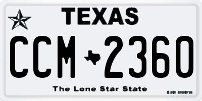 TX license plate CCM2360