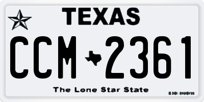 TX license plate CCM2361