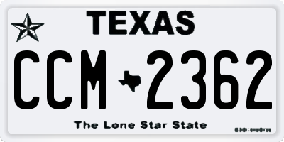 TX license plate CCM2362