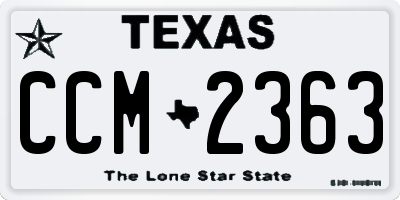 TX license plate CCM2363