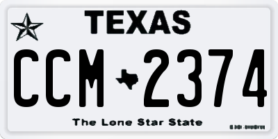 TX license plate CCM2374
