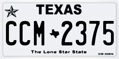 TX license plate CCM2375