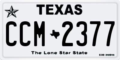 TX license plate CCM2377