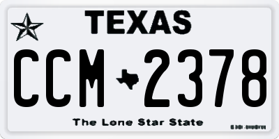 TX license plate CCM2378