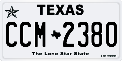 TX license plate CCM2380