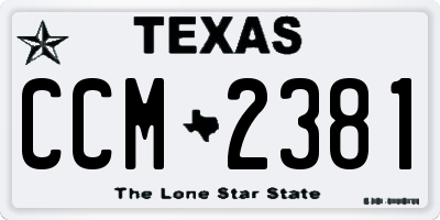 TX license plate CCM2381