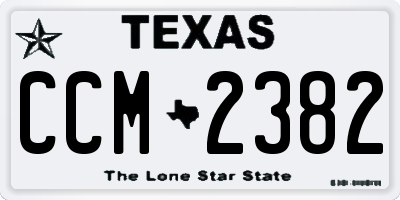 TX license plate CCM2382