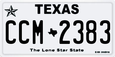 TX license plate CCM2383