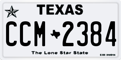 TX license plate CCM2384