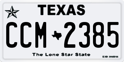 TX license plate CCM2385