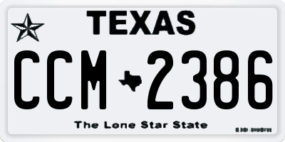 TX license plate CCM2386
