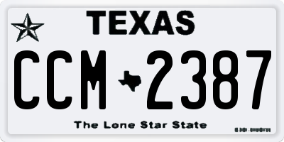 TX license plate CCM2387