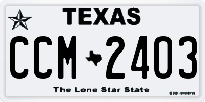 TX license plate CCM2403
