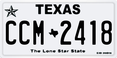 TX license plate CCM2418