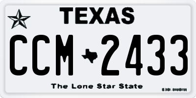 TX license plate CCM2433