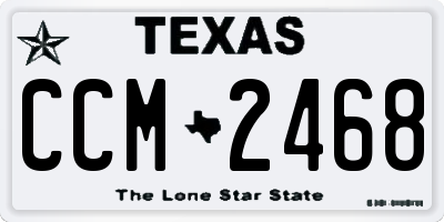 TX license plate CCM2468