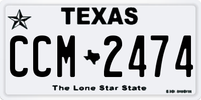 TX license plate CCM2474