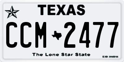 TX license plate CCM2477