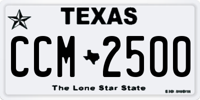 TX license plate CCM2500