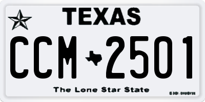 TX license plate CCM2501