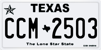 TX license plate CCM2503