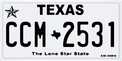 TX license plate CCM2531