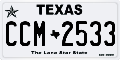 TX license plate CCM2533