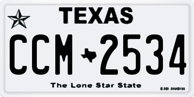 TX license plate CCM2534