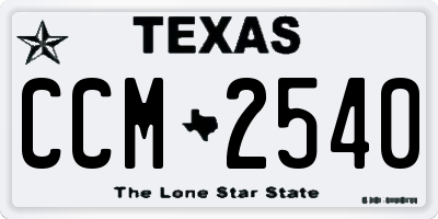 TX license plate CCM2540