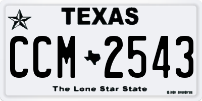 TX license plate CCM2543