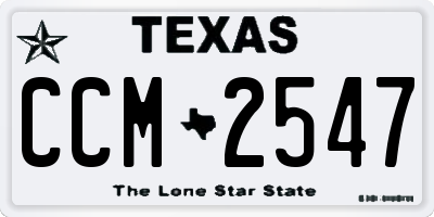 TX license plate CCM2547