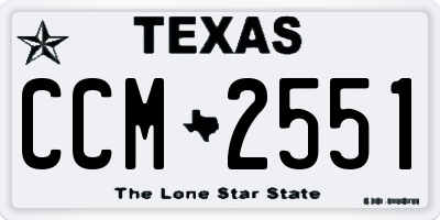 TX license plate CCM2551