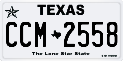 TX license plate CCM2558