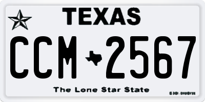 TX license plate CCM2567