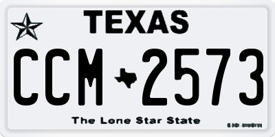 TX license plate CCM2573
