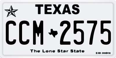 TX license plate CCM2575
