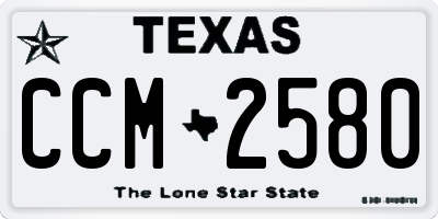 TX license plate CCM2580