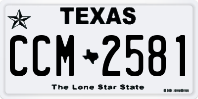 TX license plate CCM2581