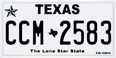 TX license plate CCM2583