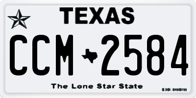 TX license plate CCM2584