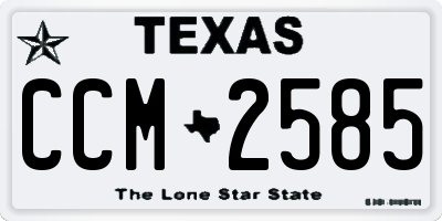 TX license plate CCM2585